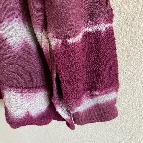 Free People Dandyline Boxy Cold Shoulder Tie Dye Sweatshirt Purple Sz Small - Picture 7 of 13